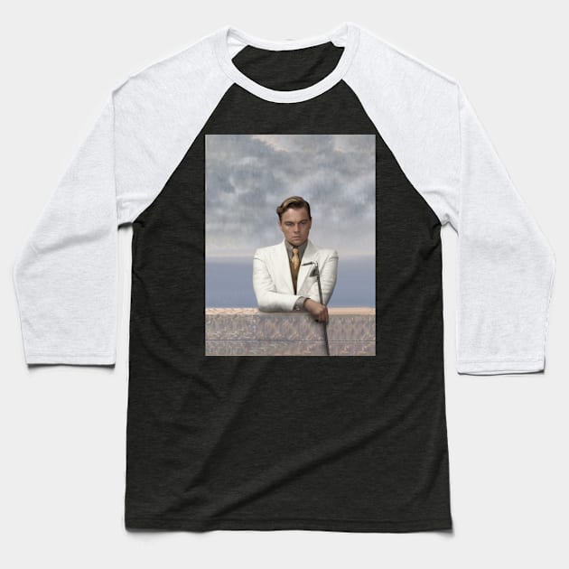 Magritte - The Son of Man - Leonardo di Caprio Baseball T-Shirt by Paskwaleeno